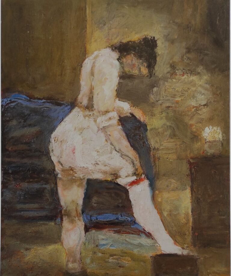 bien tirada está (2008). Óleo sobre tabla, 45x36,5 cm