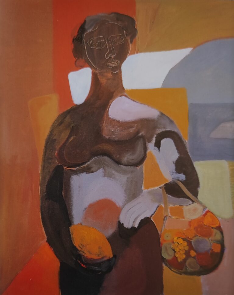 mulata de la fruta. acrílico sobre tela (100x81 cm)